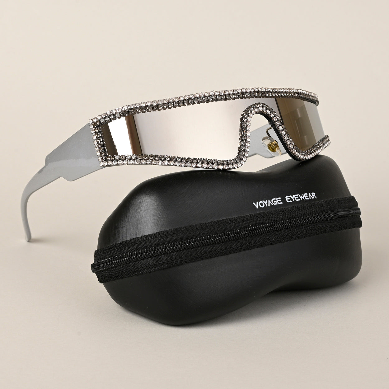 Voyage Silver Wrap-Around Sunglasses for Men & Women - MG4349