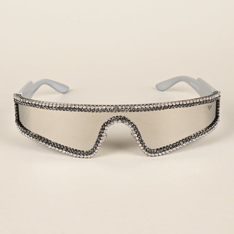Silver Wrap-Around Sunglasses - MG4349