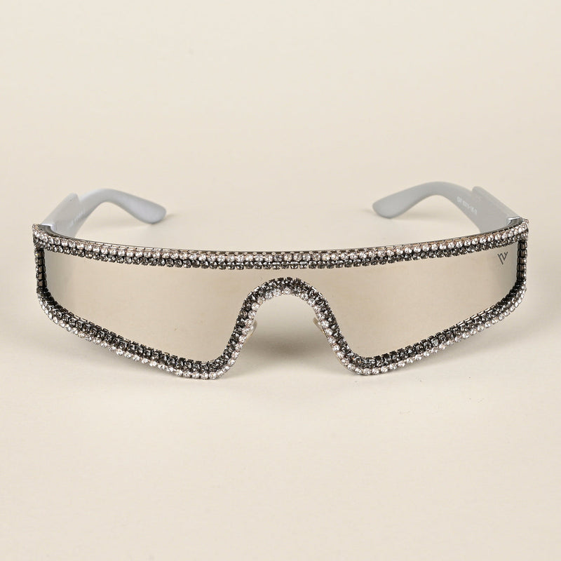 Silver Wrap-Around Sunglasses - MG4349