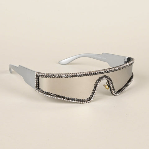 Silver Wrap-Around Sunglasses - MG4349
