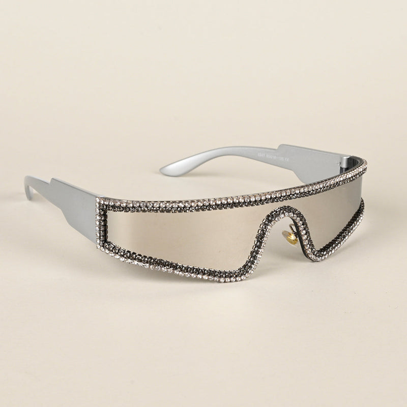 Silver Wrap-Around Sunglasses - MG4349
