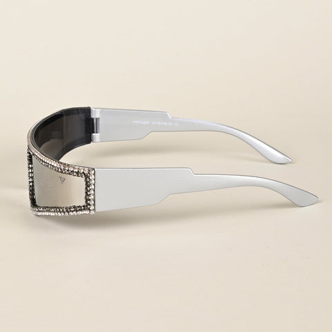 Silver Wrap-Around Sunglasses - MG4349