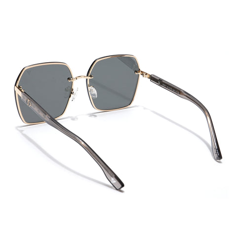 Voyage Select Over Size Sunglasses for Women (Black Lens | Golden Frame - SLMG6227)