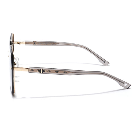 Voyage Select Over Size Sunglasses for Women (Black Lens | Golden Frame - SLMG6227)