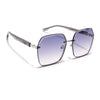Voyage Select Over Size Sunglasses for Women (Grey & Clear Lens | Silver Frame - SLMG6228)