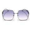 Voyage Select Over Size Sunglasses for Women (Grey & Clear Lens | Silver Frame - SLMG6228)