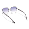 Voyage Select Over Size Sunglasses for Women (Grey & Clear Lens | Silver Frame - SLMG6228)