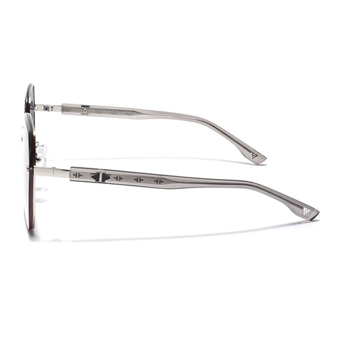 Voyage Select Over Size Sunglasses for Women (Grey & Clear Lens | Silver Frame - SLMG6228)
