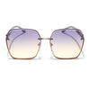 Voyage Select Over Size Sunglasses for Women (Grey & Light Brown Lens | Golden Frame - SLMG6229)