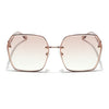 Voyage Select Over Size Sunglasses for Women (Brown & Clear Lens | Golden Frame - SLMG6230)