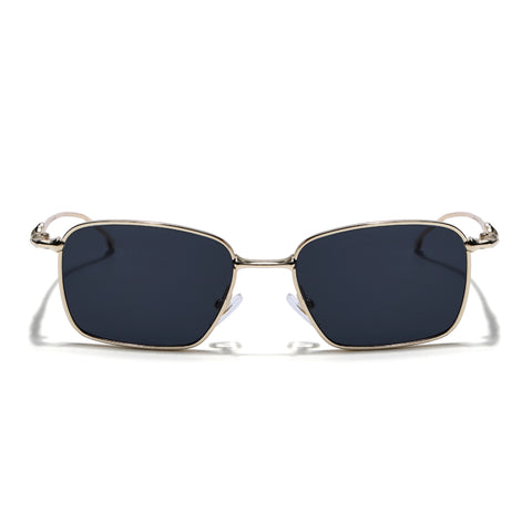 Rectangle Sunglasses for Men & Women (Black Lens | Golden Frame - MG7817)