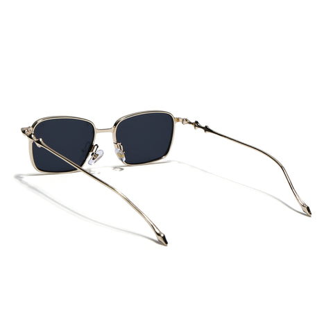 Rectangle Sunglasses for Men & Women (Black Lens | Golden Frame - MG7817)