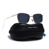 Rectangle Sunglasses for Men & Women (Black Lens | Golden Frame - MG7817)