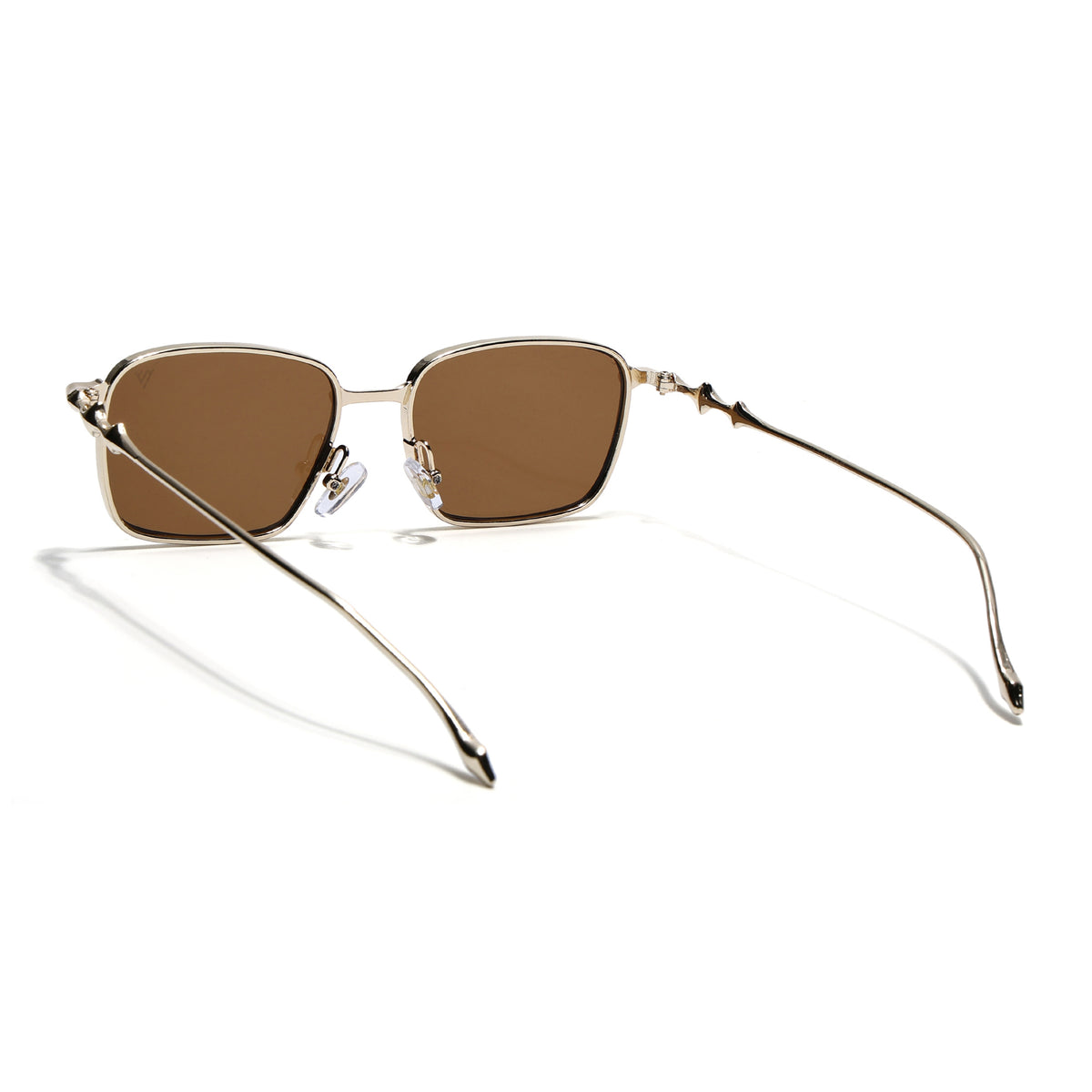 Rectangle Sunglasses for Men & Women (Brown Lens | Golden Frame - MG78
