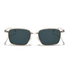 Rectangle Sunglasses for Men & Women (Green Lens | Golden Frame - MG7819)