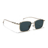Rectangle Sunglasses for Men & Women (Green Lens | Golden Frame - MG7819)