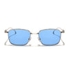 Rectangle Sunglasses for Men & Women (Blue Lens | Golden Frame - MG7820)