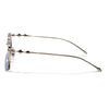 Rectangle Sunglasses for Men & Women (Blue Lens | Golden Frame - MG7820)