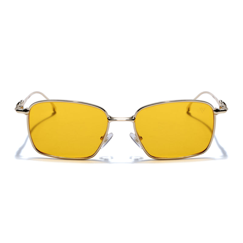 Rectangle Sunglasses for Men & Women (Yellow Lens | Golden Frame - MG7821)