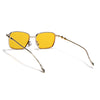 Rectangle Sunglasses for Men & Women (Yellow Lens | Golden Frame - MG7821)