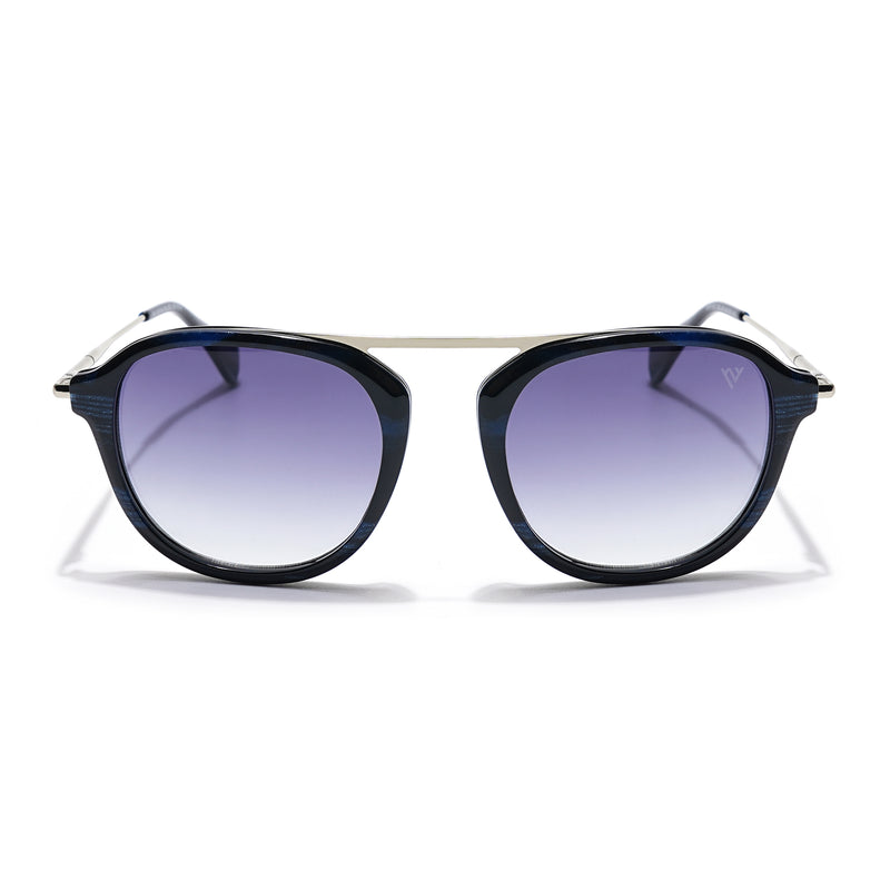 Voyage Select Wayfarer Sunglasses (Grey & Clear Lens | Black & Blue Frame - SLMG6115)