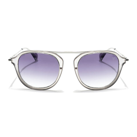 Voyage Select Wayfarer Sunglasses (Grey & Clear Lens | Transparent Grey Frame - SLMG6116)