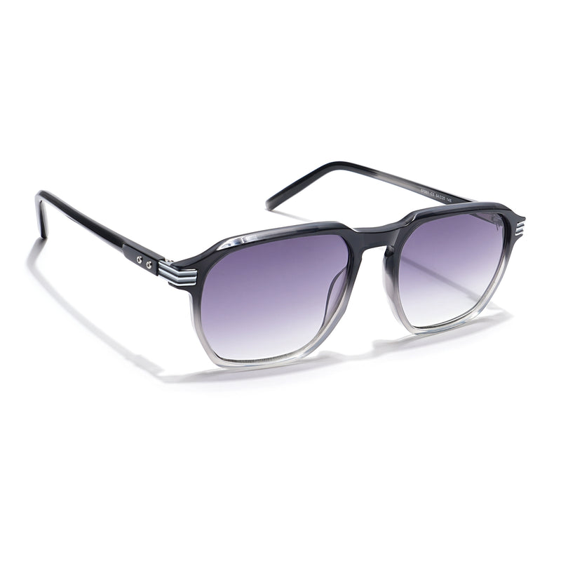 Voyage Select Square Sunglasses (Grey & Clear Lens | Black Frame - SLMG6109)