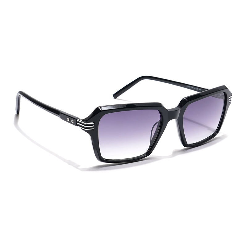 Voyage Select Rectangle Sunglasses (Grey & Clear Lens | Black Frame - SLMG6123)