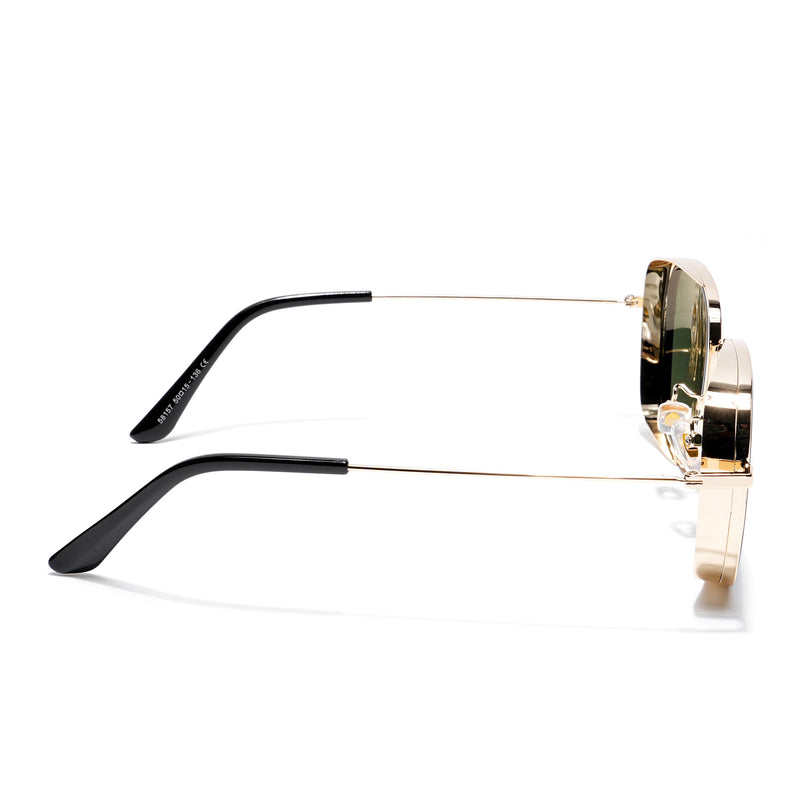 Rogue | Retro Square Green-Gold Sunglasses MG2971