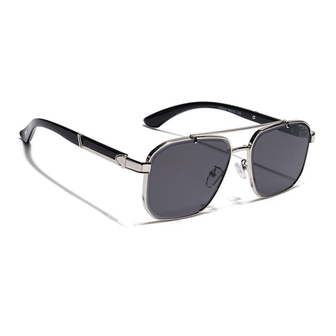 Co-Pilot | Black & Silver Wayfarer Sunglasses | MG4164