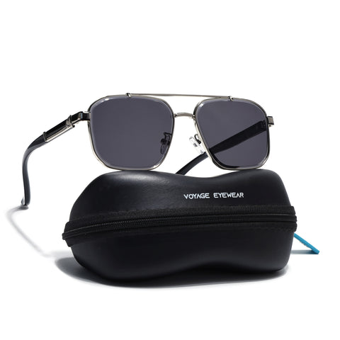 Co-Pilot | Black & Silver Wayfarer Sunglasses | MG4164