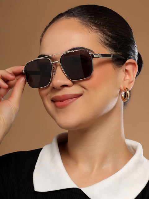 Co-Pilot | Black & Silver Wayfarer Sunglasses | MG4164