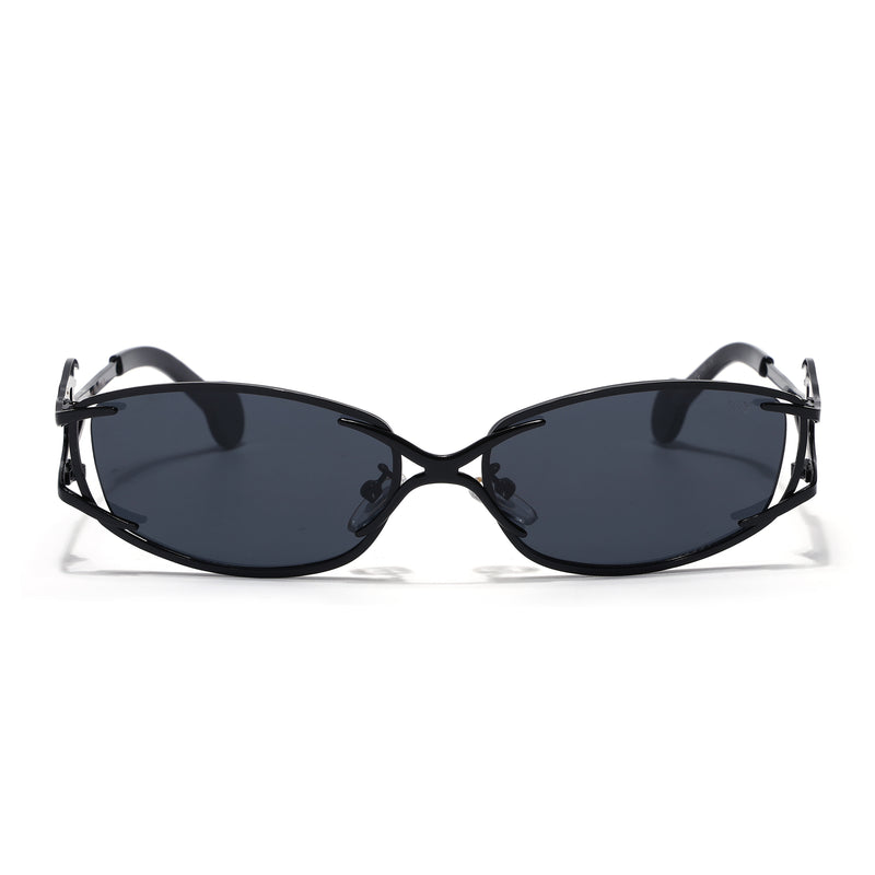 Flammo | Black Rectangle Sunglasses | Black Frame - MG8556