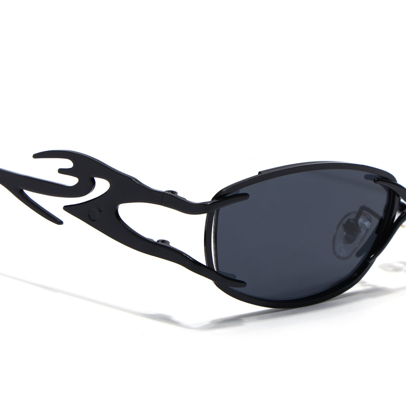 Flammo | Black Rectangle Sunglasses | Black Frame - MG8556