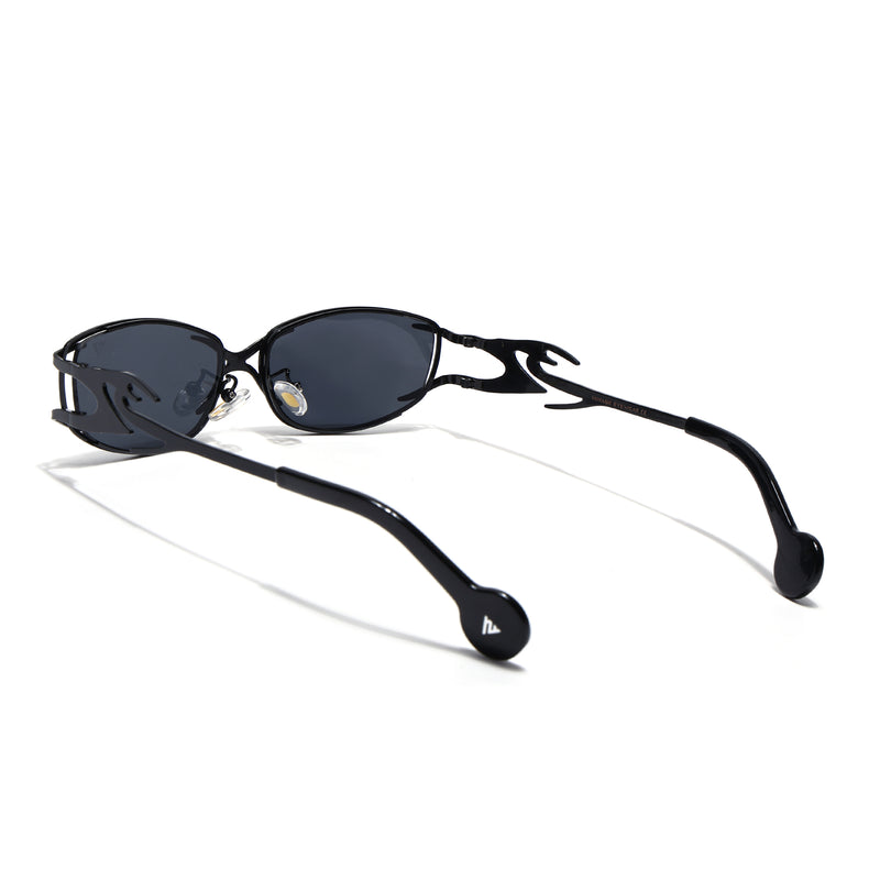 Flammo | Black Rectangle Sunglasses | Black Frame - MG8556