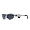 Flammo | Black Rectangle Sunglasses Black Lens | Silver Frame - MG8558