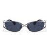 Flammo | Black Rectangle Sunglasses Black Lens | Silver Frame - MG8558