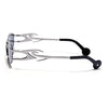 Flammo | Black Rectangle Sunglasses Black Lens | Silver Frame - MG8558