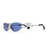 Flammo | Cobalt Blue Rectangle Sunglasses | Silver Frame - MG8559