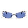 Flammo | Cobalt Blue Rectangle Sunglasses | Silver Frame - MG8559
