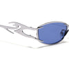 Flammo | Cobalt Blue Rectangle Sunglasses | Silver Frame - MG8559