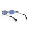 Flammo | Cobalt Blue Rectangle Sunglasses | Silver Frame - MG8559