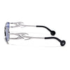 Flammo | Cobalt Blue Rectangle Sunglasses | Silver Frame - MG8559