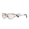 Flammo | Light Brown Rectangle Sunglasses | Silver Frame - MG8560