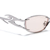 Flammo | Light Brown Rectangle Sunglasses | Silver Frame - MG8560