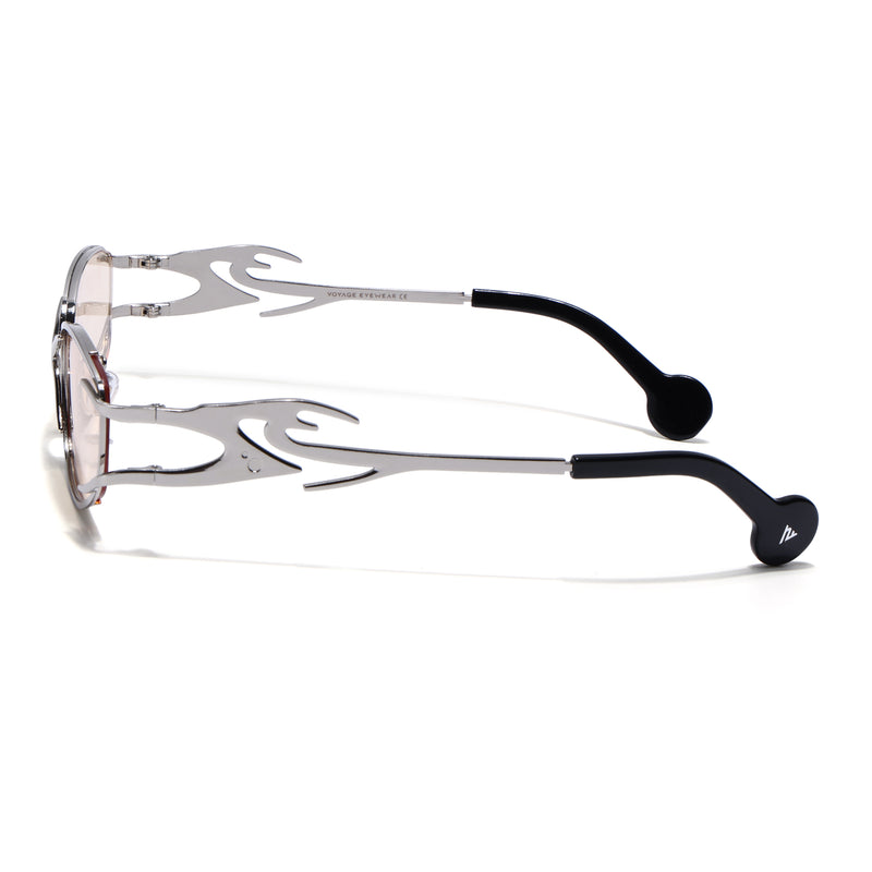 Flammo | Light Brown Rectangle Sunglasses | Silver Frame - MG8560