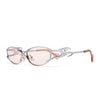 Flammo | Light Brown Rectangle Sunglasses | Silver Frame - MG8561