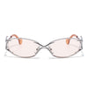 Flammo | Light Brown Rectangle Sunglasses | Silver Frame - MG8561