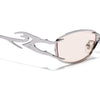 Flammo | Light Brown Rectangle Sunglasses | Silver Frame - MG8561