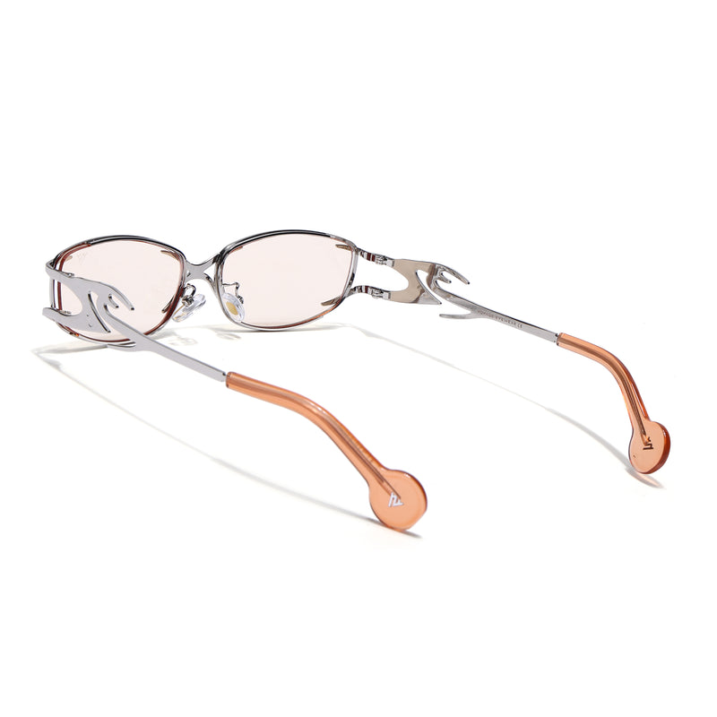 Flammo | Light Brown Rectangle Sunglasses | Silver Frame - MG8561